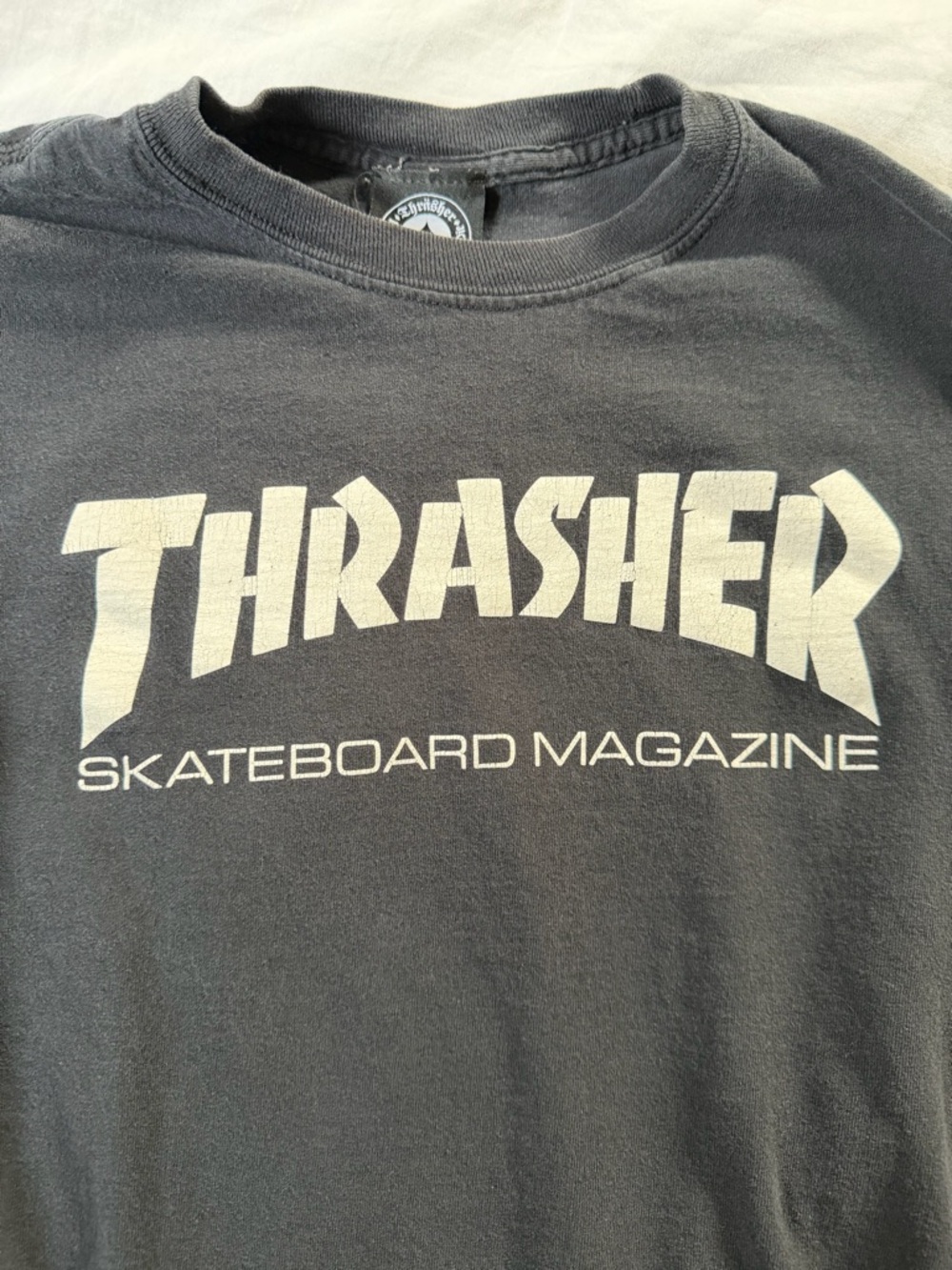 Thrasher Skateboard Magazine Long Sleeve Shirt Black Graphic Tee Size M